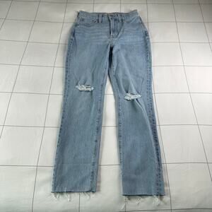 Madewell Jeans Womens 25 Blue Perfect Vintage Ripped Knee Distressed Light Wash